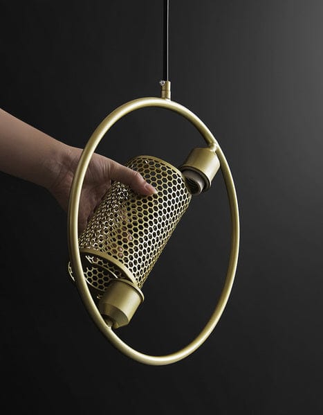 CHITA Industrial Mesh Vintage Gold Finish Pendant-Ceiling Light Fixtures-Lectory